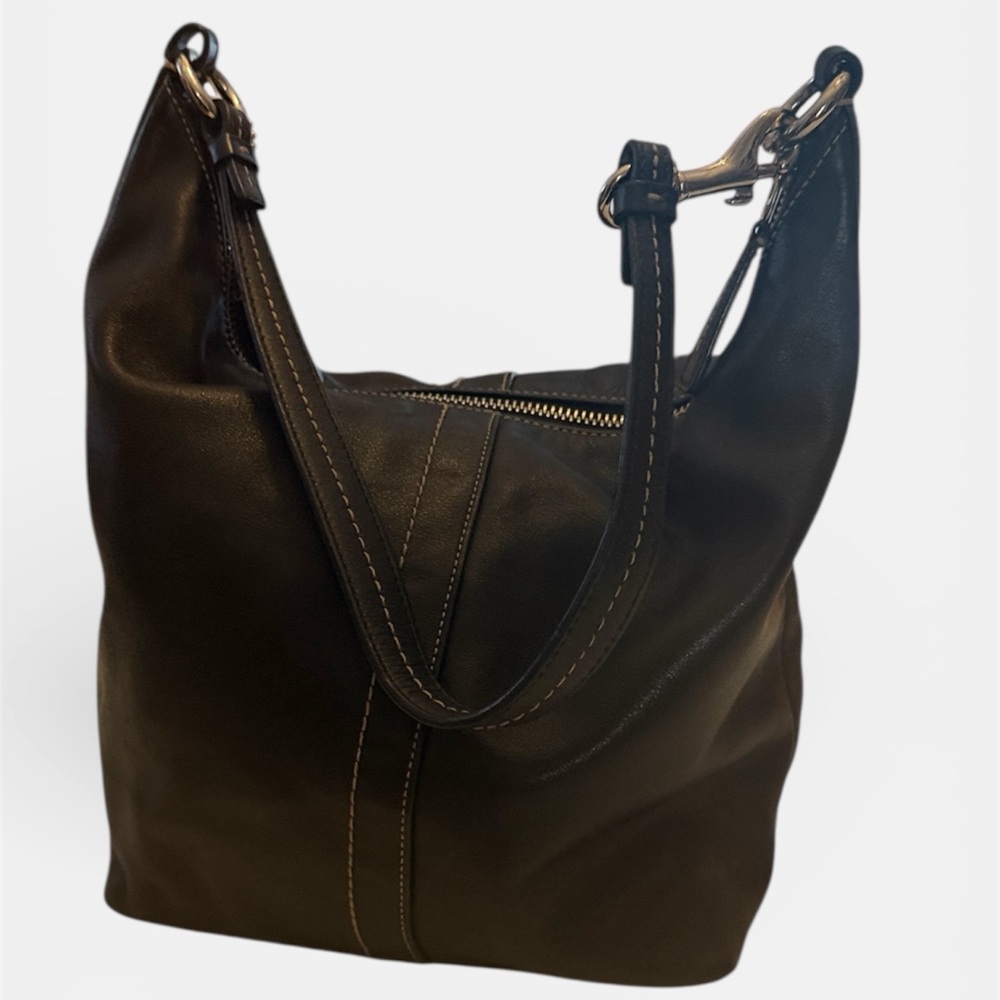 Coach Dark Brown Leather Hobo Shoulder Bag